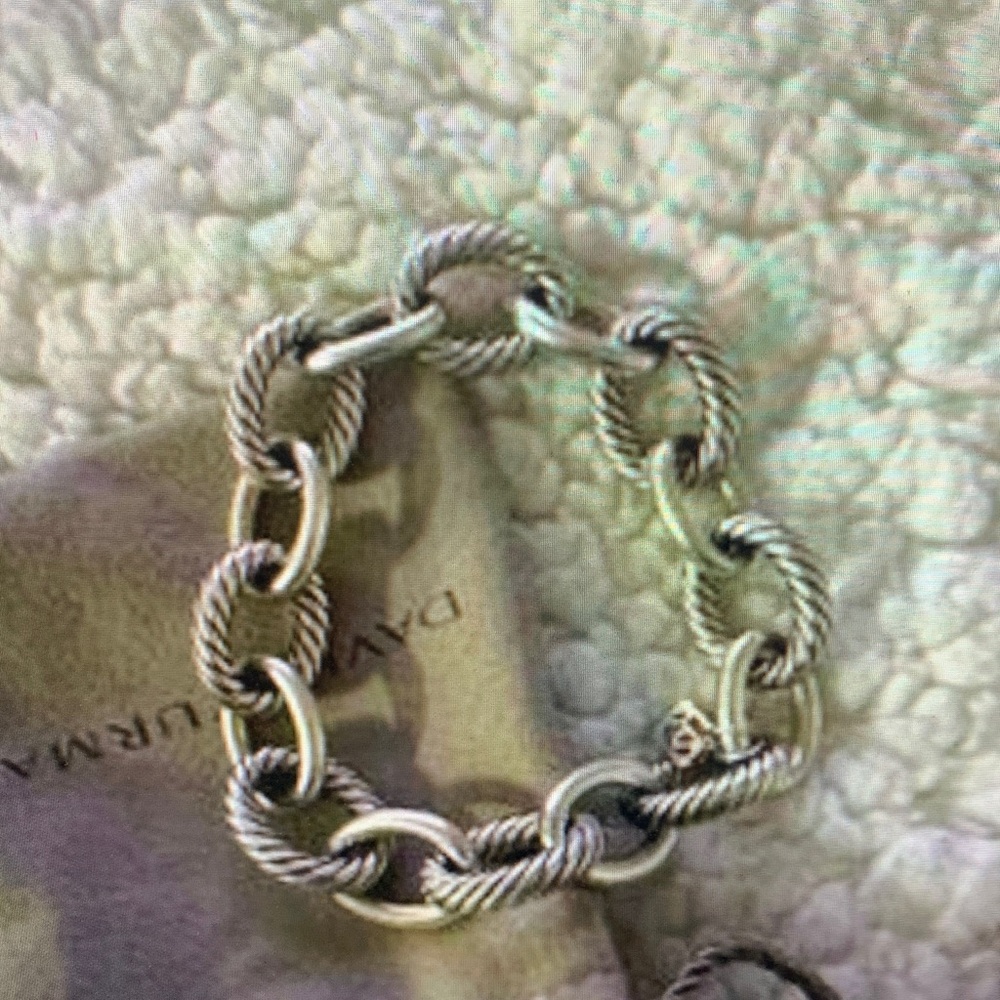 DavidYurman Silver Rope Link Bracelet